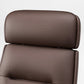 Eureka Ergonomic Close-up of brown microfiber leather executive office chair headrest and seat, showing perforated texture for breathability.