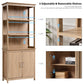 Ark EL, 71'' Display Bookshelf with Storage Cabinet, Oak