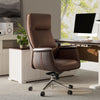Royal II, Silicone & Leather Executive Ergonomic Office Chair - Brown