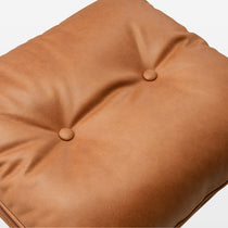 Camden Tufted Ottoman in Brown Upholstery With Tufted Detailing.