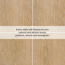 Edora Oak Dining Table Close-Up: Oak Veneer Detail, Natural Wood Grain Variations.