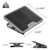 Eureka Ergonomic Adjustable Footrest, Dimensions and Weight Capacity, Black and Gray Design.