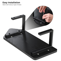 Eureka Ergonomic Convertible Desktop Shelves in Black, Showcasing Easy Installation and Compatibility With Various Desks.
