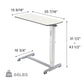 Eureka C Shaped Side Table Adjustable Height for Living Room, Product Dimension