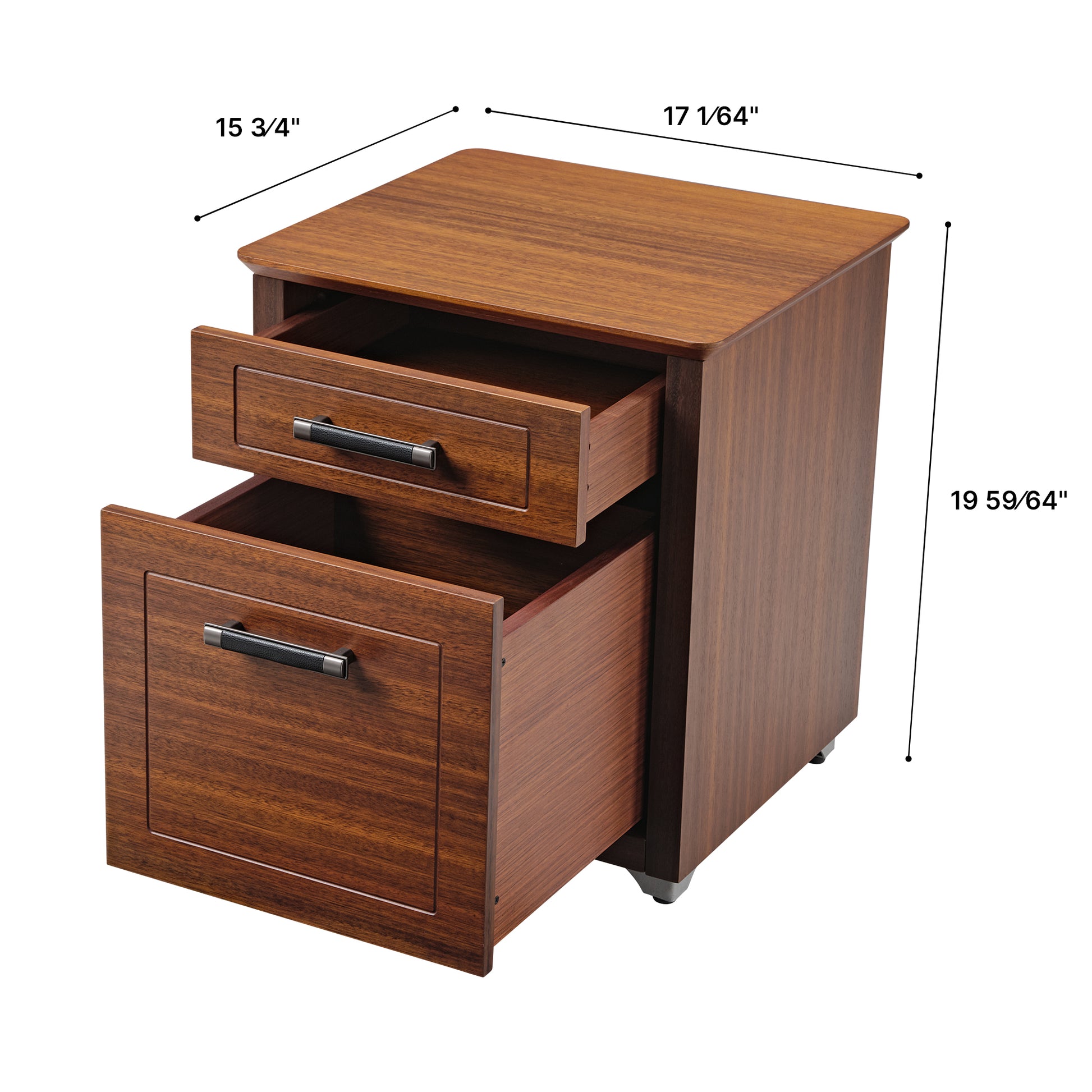 Executive Ark 19 inch closed file storage cabinet with walnut finish and sturdy metal legs product dimensions
