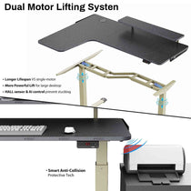 Eureka Ergonomic Call of Duty gaming standing desk: dual motor lift, height presets, USB ports, anti-collision tech.