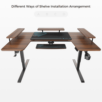 U-Shaped Standing Desk with Accessories Set (74"x23")