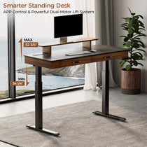 Faux Saddle Leather Adjustable Standing Desk (55"x23")