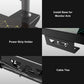 GTG 47 inch height adjustable RGB glass desk, gaming desk, RGB lighting, versatile design great for gaming room, work from home, content creation, sturdy standing desk, Accessory set, Monitor Arm Base, Power Strip Holder, Cable Ties