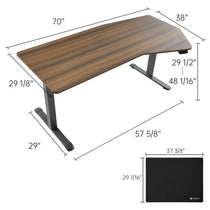Eureka Ergonomic 70-Inch Heptagon Standing Desk With Dimensions, Wood Veneer Finish, Height Adjustable.