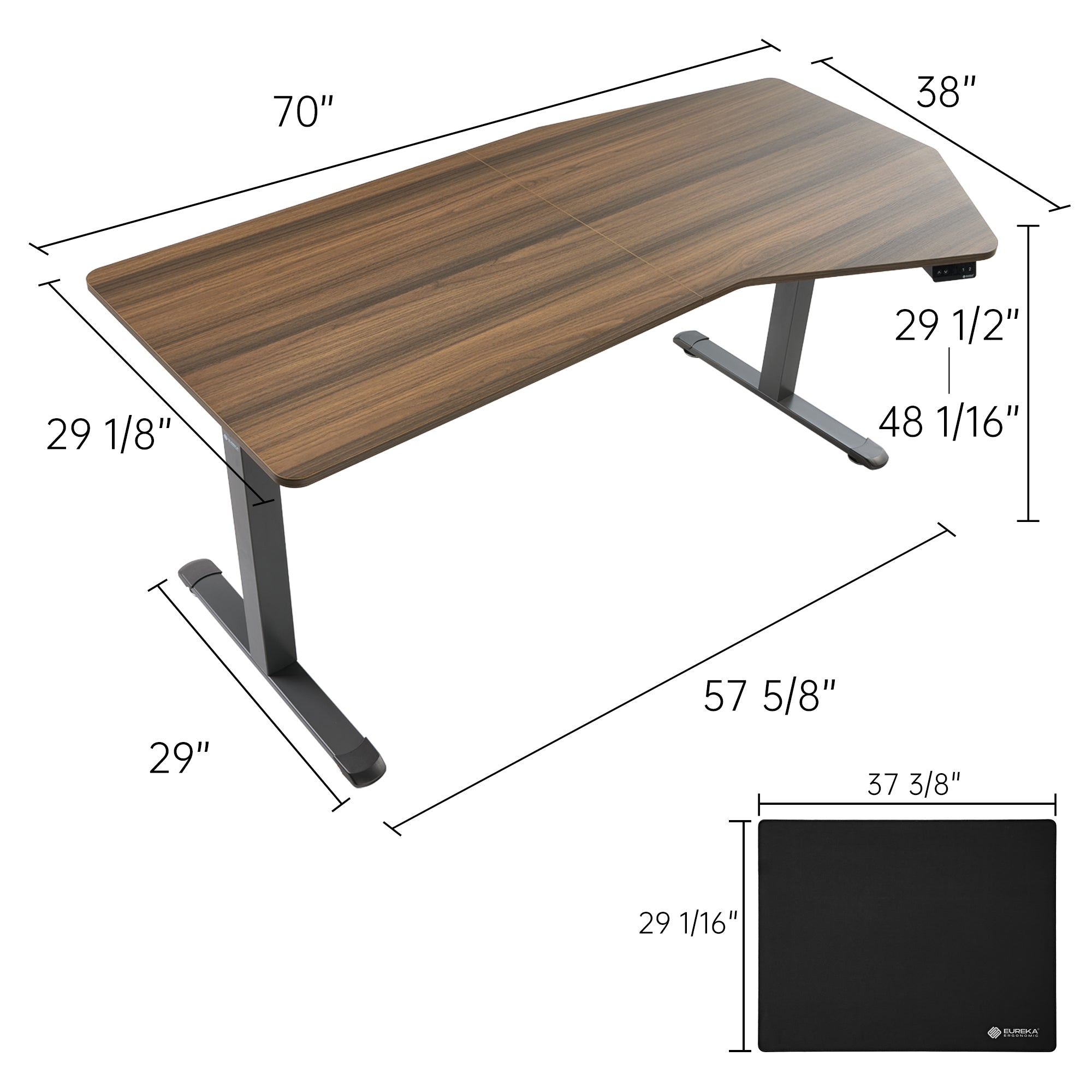 Eureka Ergonomic 70'' Modern Height Adjustable Desk for Home Office