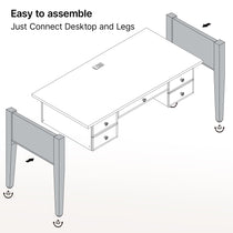 Farmhouse Desk Assembly Guide. Easy to Connect Desktop and Legs for a Modern Workspace.