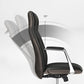 Royal Slim Executive Office Chair: Black Leather, Ergonomic Design, Adjustable Backrest (90°-135°).