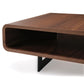 47" Walnut Rounded Rectangular Coffee Table with MDF, walnut veneer, and hollow storage function