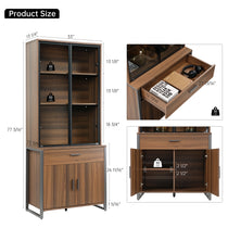 Eureka Ergonomic 77 Walnut Bookshelf Product Dimensions With Glass Doors and Storage Cabinets.