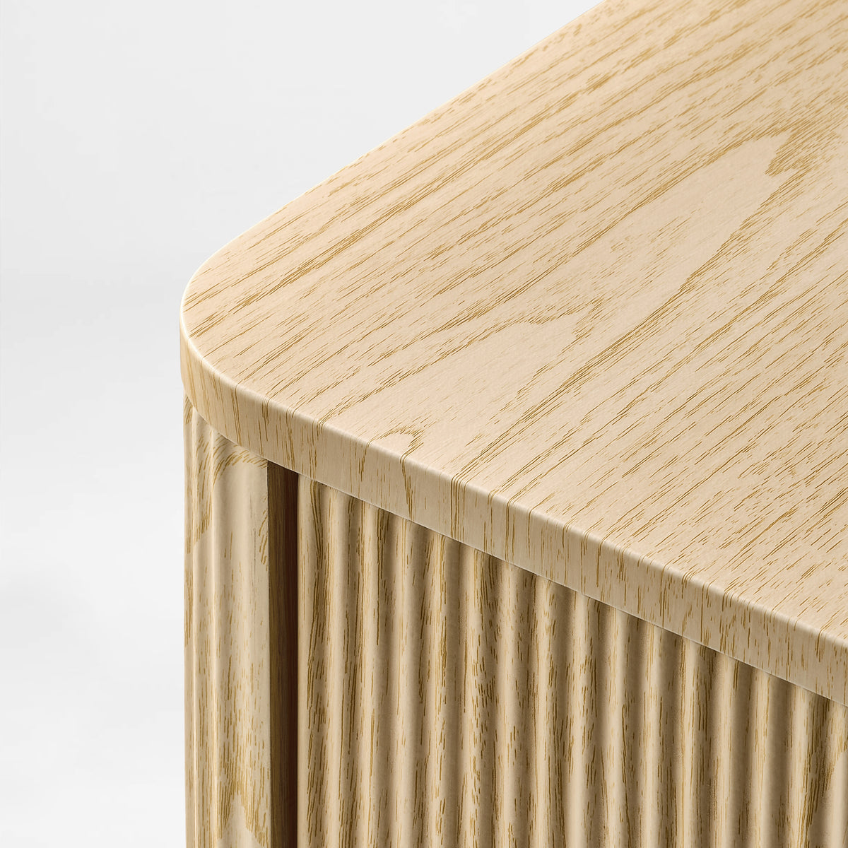 Eureka Ergonomic Aurelia Fluted File Cabinet, Rounded Corner Modern File Cabinet Design Detail