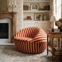 Lounge Chair-Red Yellow & Blue Yellow Stripe