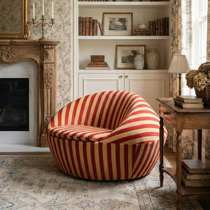 Lounge Chair-Red Yellow & Blue Yellow Stripe