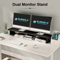 Carbon Fiber Dual Monitor Stand By Eureka Ergonomic, Elevating Workspace With Style and Ergonomics.