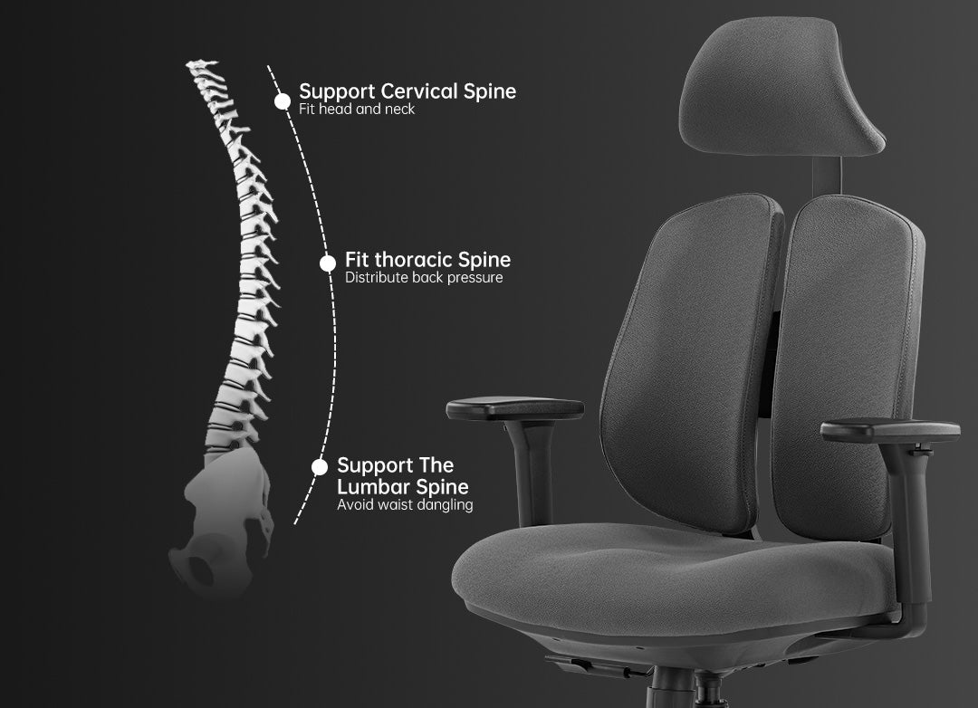 Chair with lumbar 2025 and neck support