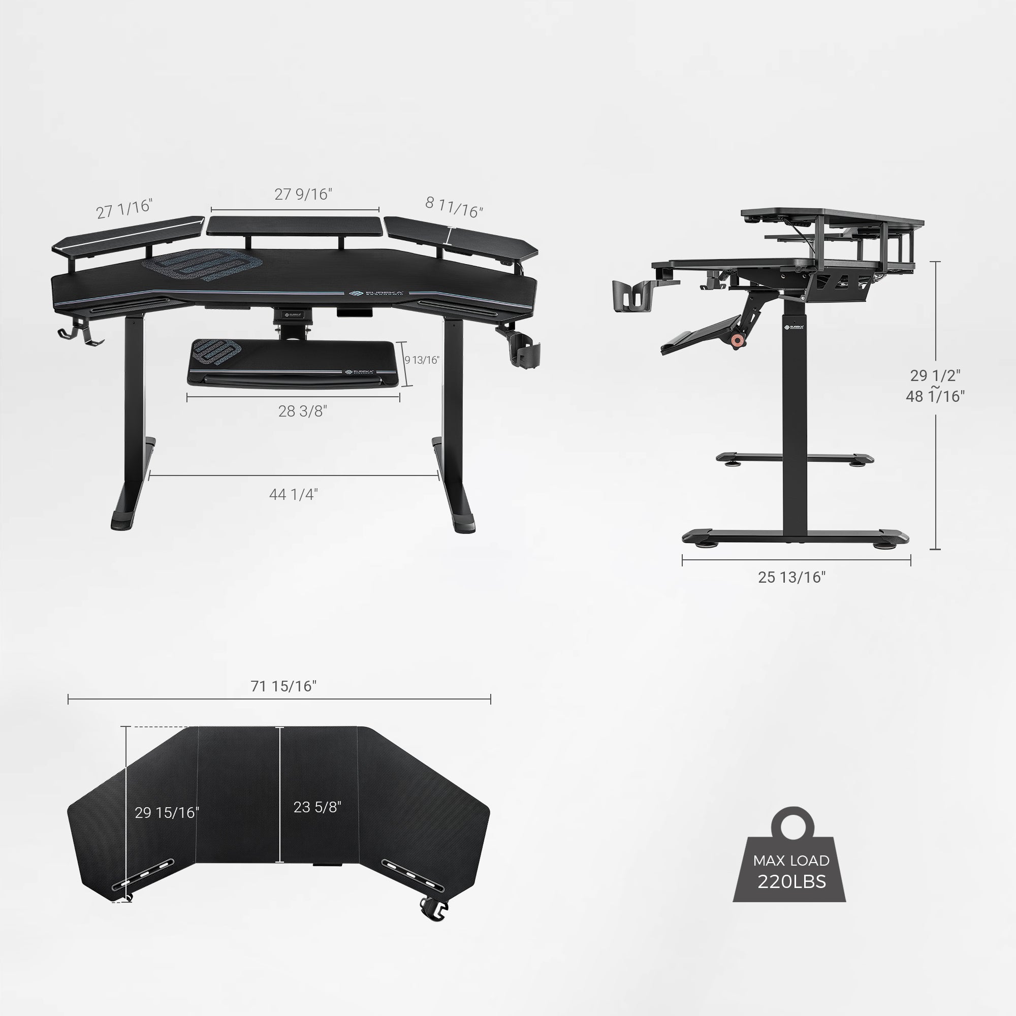 Eureka Ergonomic 72'' Wing shape Standing Desk with Accessories Set