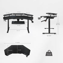 Eureka Ergonomic Aero Pro Wing-Shaped Standing Desk Dimensions, 220Lbs Max Load, Ergonomic Design, 72 Desk.