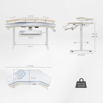 Eureka Ergonomic Aero Pro Wing-Shaped Standing Desk Dimensions, 220Lbs Max Load, Ergonomic Design, 72 Desk.