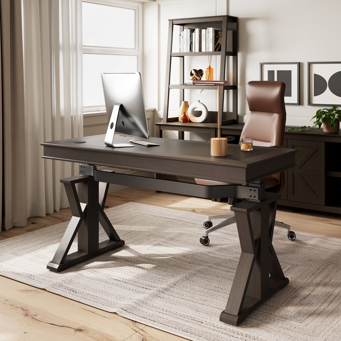 Executive Office Set: Ark X Standing Desk & Executive Office Chair
