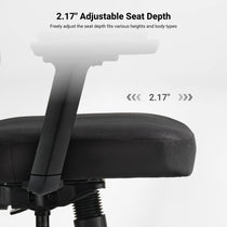 Axion Ergonomic Hybrid Chair With Adjustable Seat Depth, Black Seat and Armrests, Supporting Different Body Types.