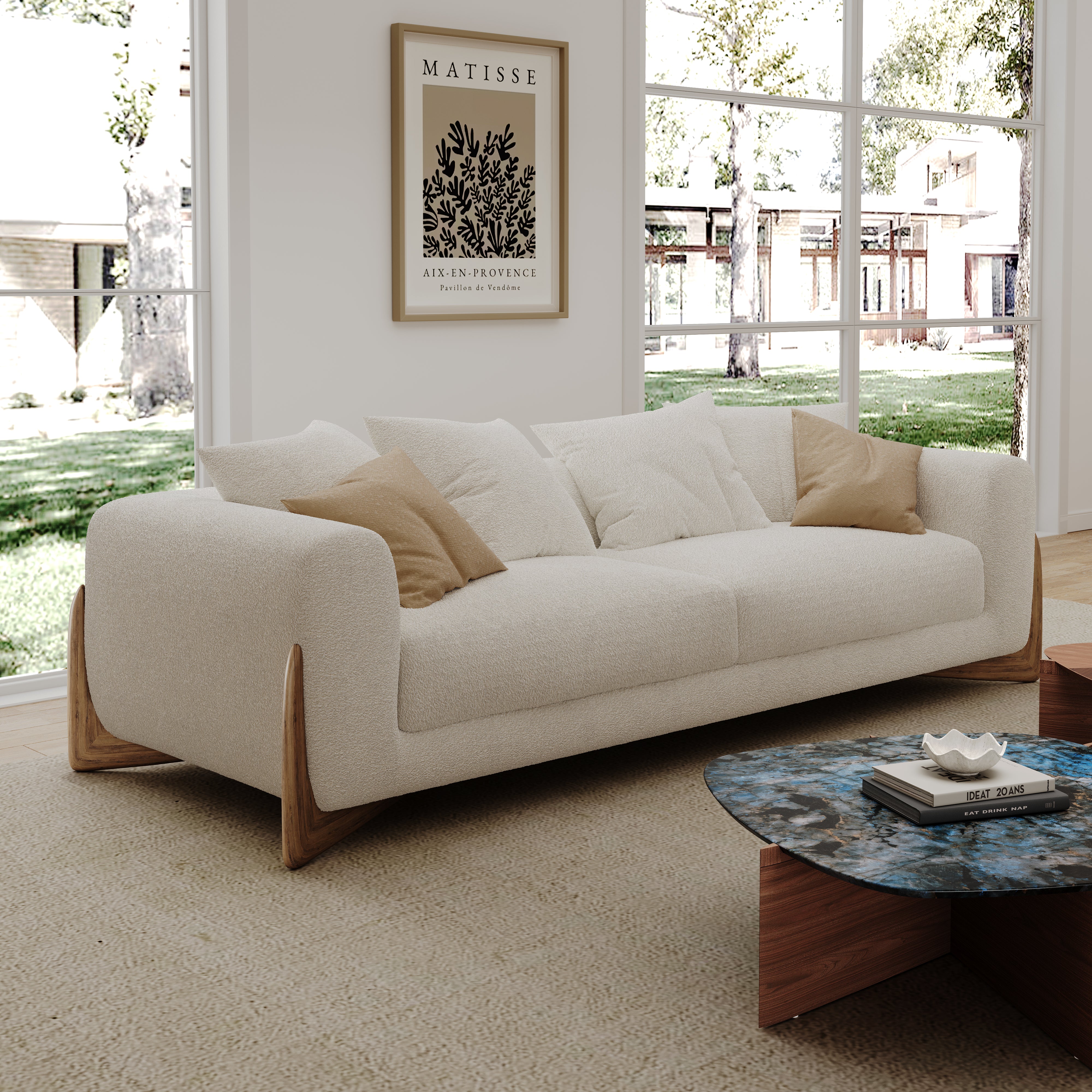 Wood base couch discount