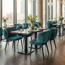 Rlesana, Velvet Dining Side Chair 1 PC, Red/Green