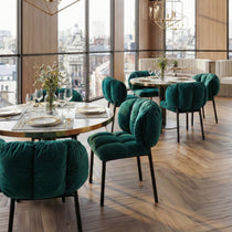 Rlesana, Velvet Dining Side Chair 1 PC, Red/Green