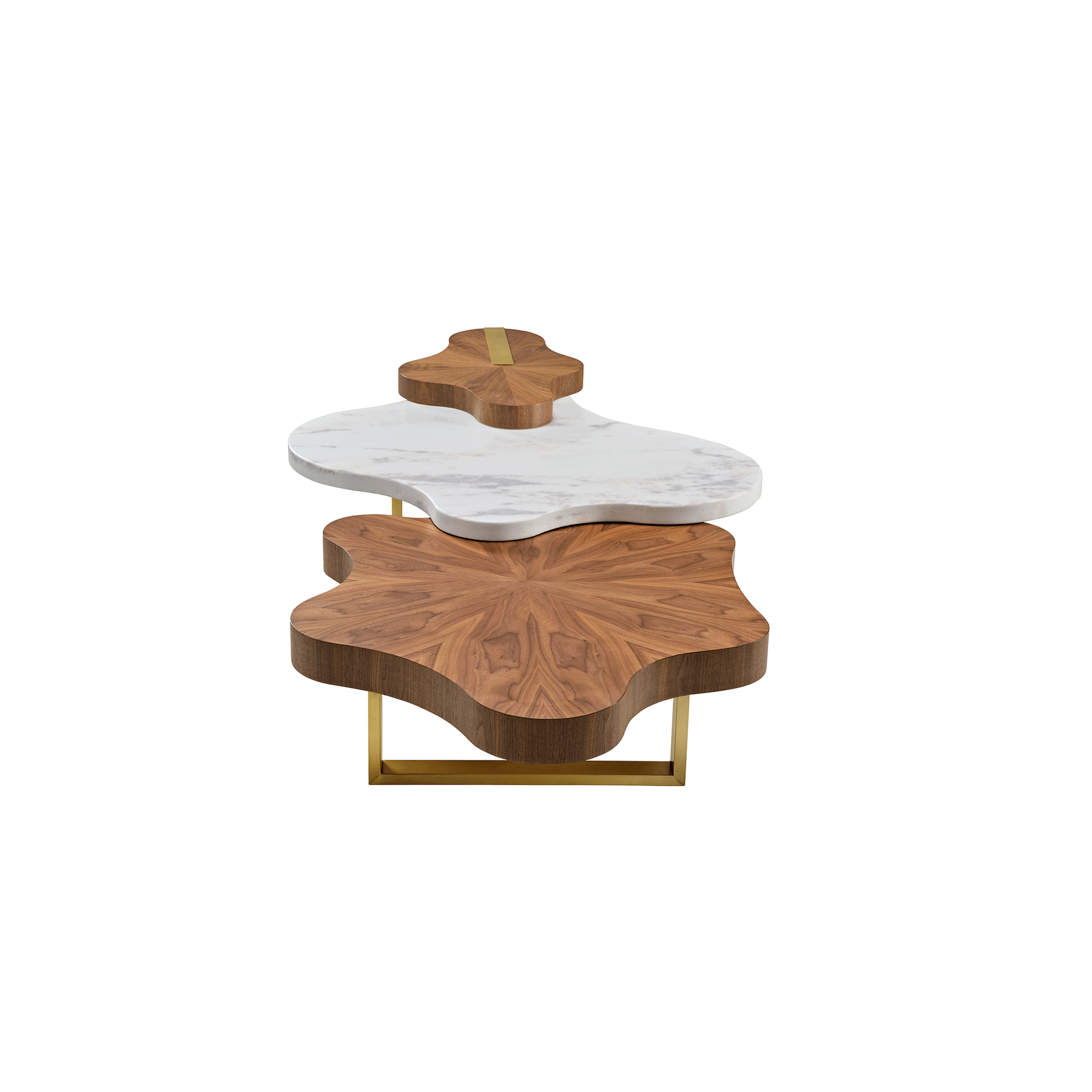 Eureka Ergonomic 63" Cloud Shape Solid Wood Coffee Table Set product showcase