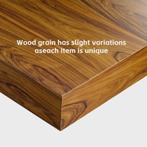 Close-Up of Solid-Wood Coffee Table Corner, Showing Wood Grain Texture and Unique Variations.