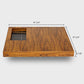 47" Square Solid-Wood Coffee Table with Sunken Small Desktop