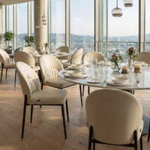 Chic, Upholstered Dining Side Chair Set of 2, Off-White