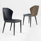 Black Upholstered Dining Chair With Black Metal Legs and White Stitching Detail 2 pcs