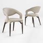 Chantilly Dining Chair With Cream Faux Leather, Dark Brown Legs and Gold Accents 2 pcs