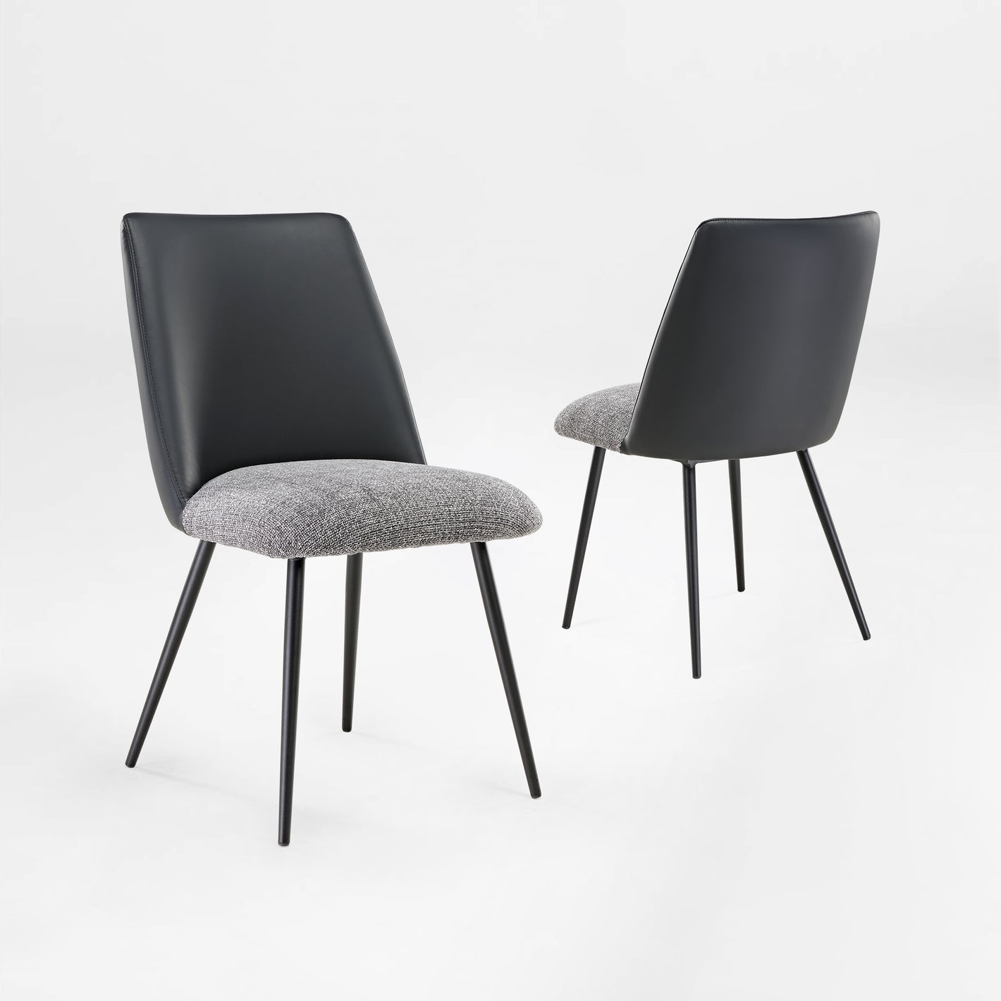 Gray Upholstered Dining Chair Seat Detail. Comfortable Seating for Modern Dining Areas 2 pcs