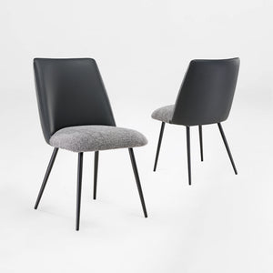 Gray Upholstered Dining Chair Seat Detail. Comfortable Seating for Modern Dining Areas 2 pcs