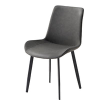 Milo Dining Side Chair in Gray With Black Metal Legs, Modern Dining Room Furniture.