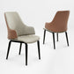 Juliet Dining Armchair 2pcs. Cream Seat, Brown Armrests, Blue Backrest and Black Legs. Modern Dining Room Chairs.
