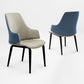 Juliet Dining Armchair Detail: Cream Upholstered Seat With Stitching, Brown and Blue Accents. Modern Dining Chair Design 2 pcs