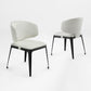 Chateau Dining Chair in Off-White With Stitched Backrest and Dark Legs 2 pcs