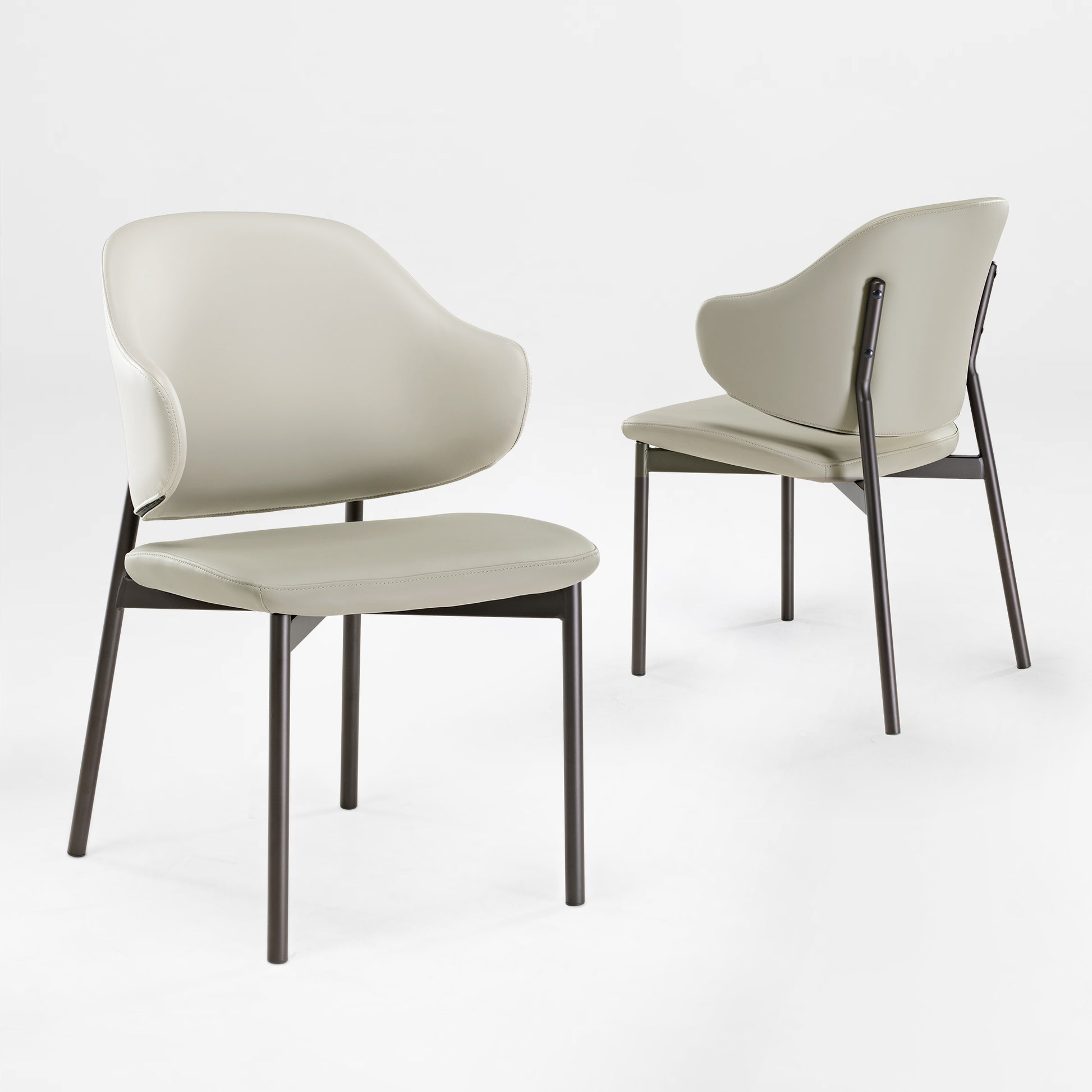 Noble Gray Upholstered Dining Side Chair With Metal Legs, Perfect for Modern Dining Spaces 2 pcs
