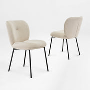 Sage Dining Chair Detail: Off-White Textured Upholstery, Modern Dining Room Chair 2 pcs