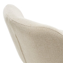 Sage Dining Chair Detail: Off-White Textured Upholstery, Modern Dining Room Chair.