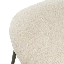 Off-White Upholstered Dining Chair Detail. Textured Fabric, Sage Collection.