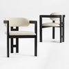 Elle Boucle Dining Chairs Set of 2, Walnut/Black - Black