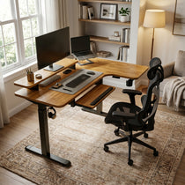 L-Shaped Standing Desk with Accessories Set (60"x23")